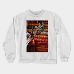 Two Crowns On Old Books Crewneck Sweatshirt